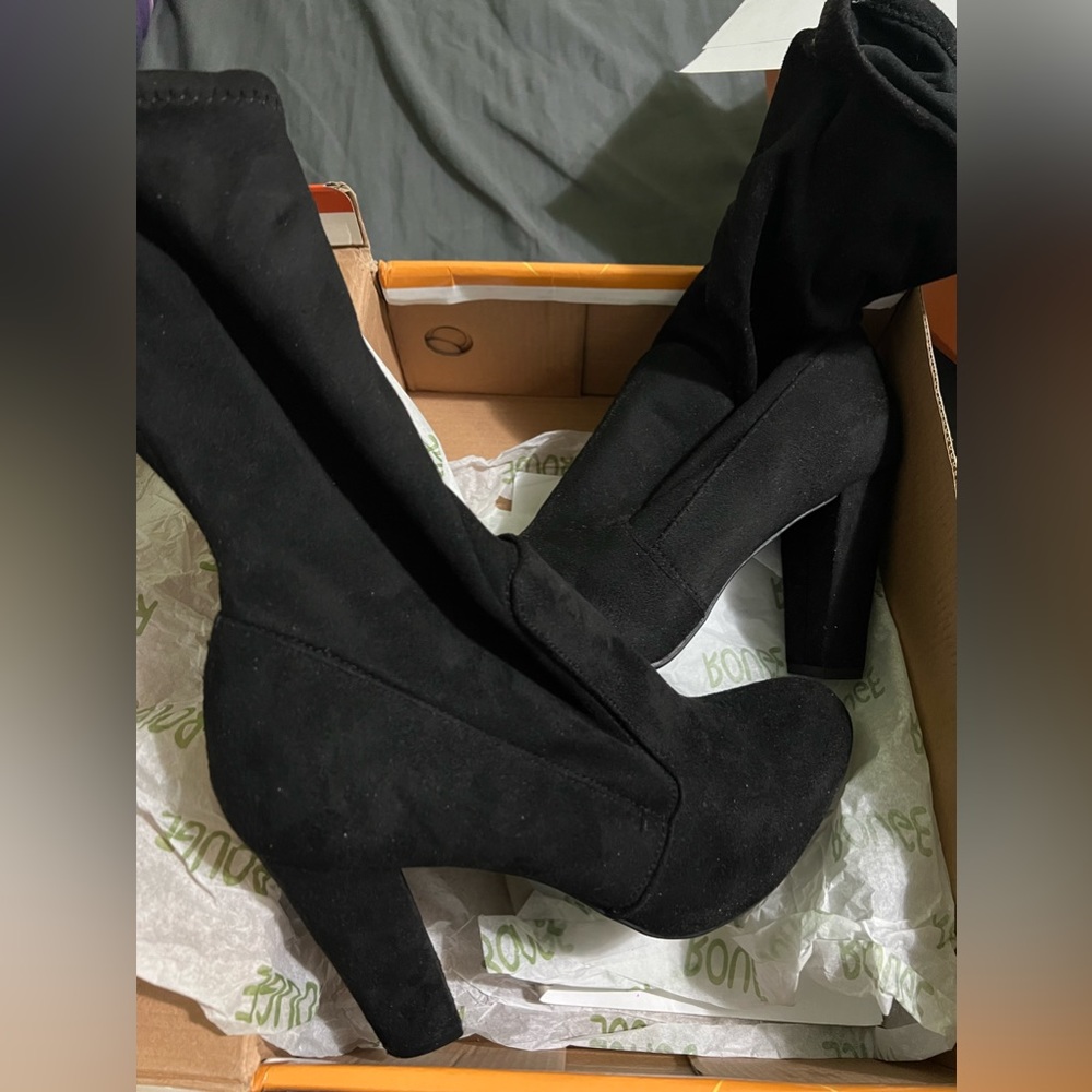 Suede Heel Boots